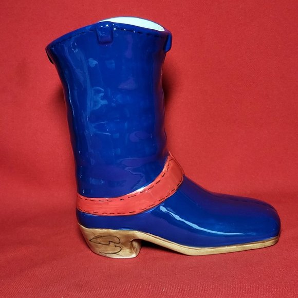 Dining Style Utensil Holder Blue Boot Ceramic Texas Lone Star - Picture 12 of 12